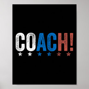 Coach! Harris Walz 2024 Kamala Harris Tim Walz Ele Poster