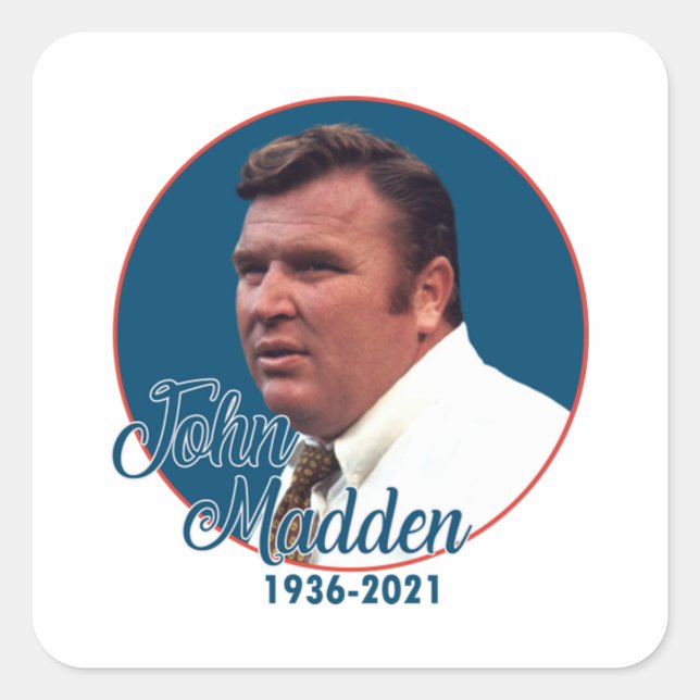 Coach John Madden Square Sticker (Front)
