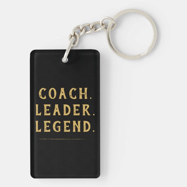 Coach Leader Legend Gold Typography Key Ring (Back)