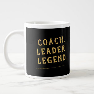 Coach Leader Legend Gold Typography Large Coffee Mug