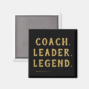 Coach Leader Legend Gold Typography Magnet