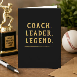 Coach Leader Legend Gold Typography Thank You Card