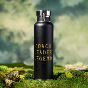 Coach Leader Legend Gold Typography Water Bottle