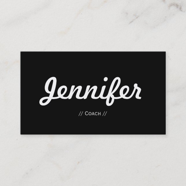 Coach - Minimal Simple Concise Business Card (Front)