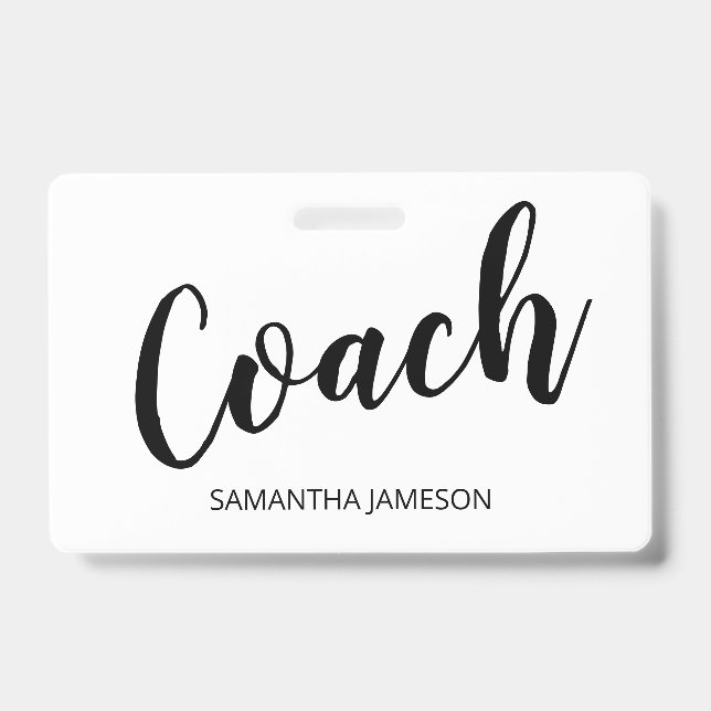 Coach Name Badge ID Badge (Front)