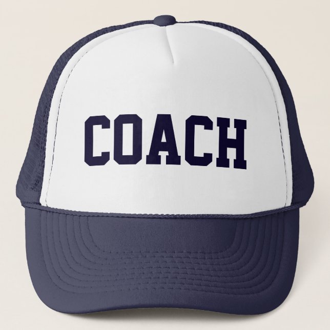 Coach Navy Blue Trucker Hat (Front)
