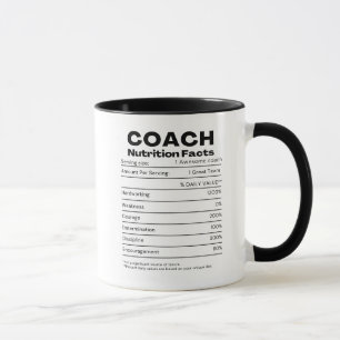 Coach Nutrition Facts Humor Gratitude Sports Gift Mug