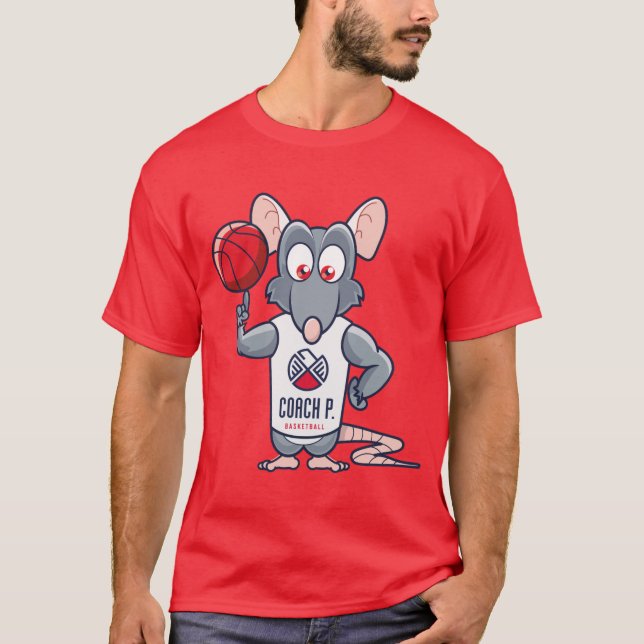 Coach P Basketball Gym Rat - Red T-Shirt (Front)