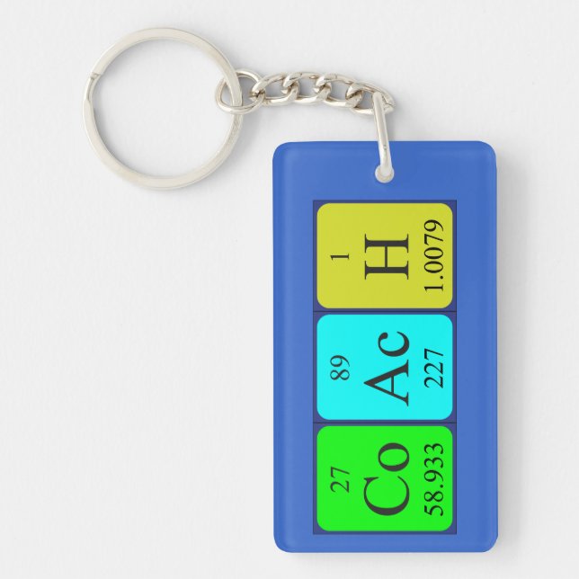 Coach periodic table name keyring (Front)