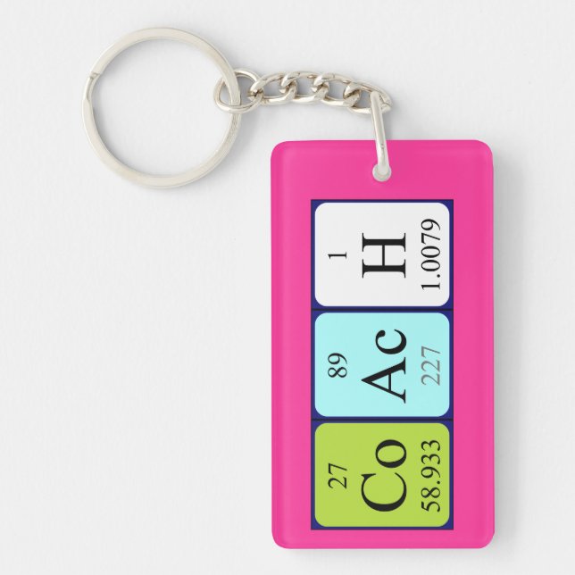 Coach periodic table name keyring (Front)