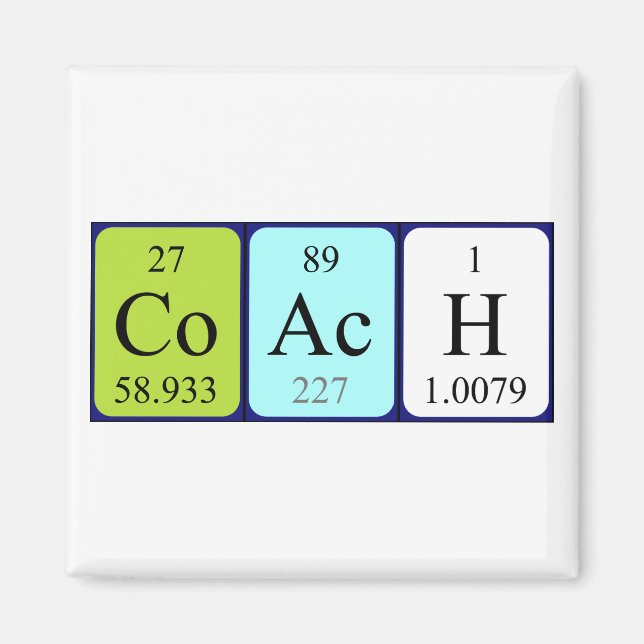 Coach periodic table name magnet (Front)