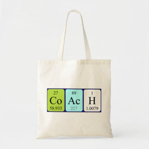 Coach periodic table name tote bag