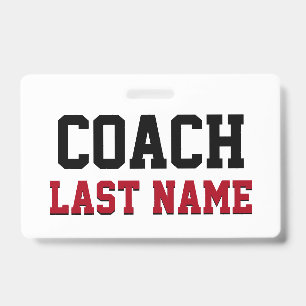 Coach Personalised Last Name ID Badge