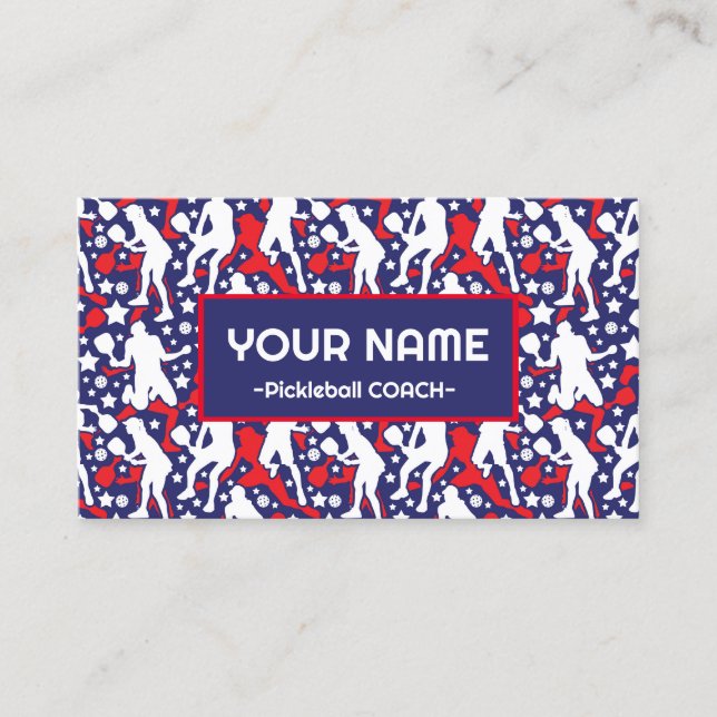 Coach Pickleball American pickleball players Business Card (Front)