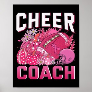 Coach Pink Ribbon Football Breast Cancer Awareness Poster