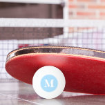 Coach Player Monogrammed Initial Table Tennis Beer Ping Pong Ball<br><div class="desc">Create your own custom, personalised, modern white script / typography monogram initial monogrammed on baby blue, tournament quality table tennis / beer pong / ping pong ball, available in 13 fun colours, including 4 glow-in-the-dark options. Simply type in your initials / monogram, to customise. Make a great gift for birthday,...</div>
