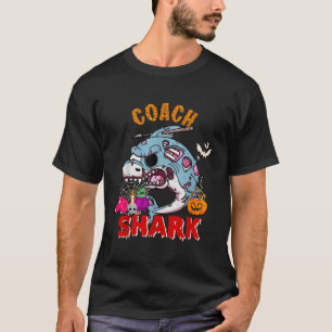 Coach Shark Halloween Shark Horror Zombie Carved P T-Shirt