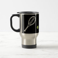 Coach Tennis Player Personalised Travel Mug