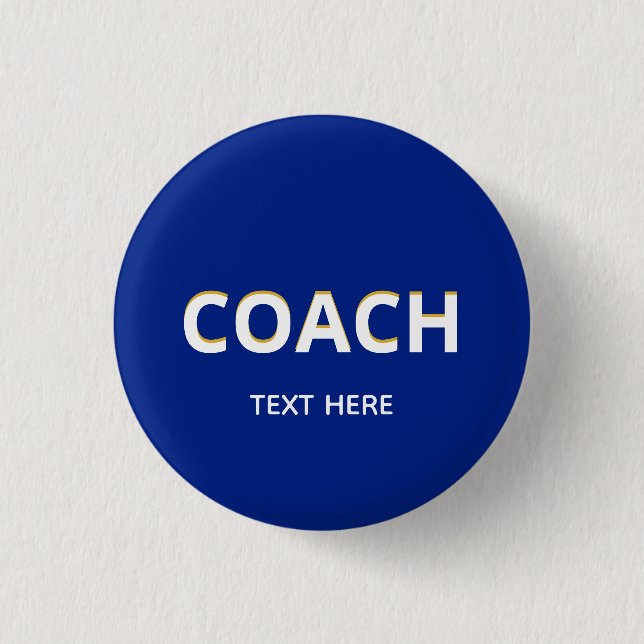 Coach text on blue button (Front)