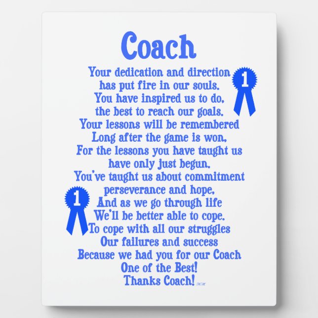 Coach Thank You Plaque (Front)