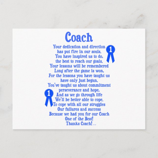 Coach Thank You Postcard (Front)