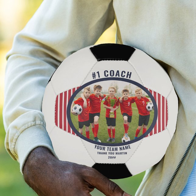 Coach Thank You Team Photo Personalised Soccer Ball (Creator Uploaded)