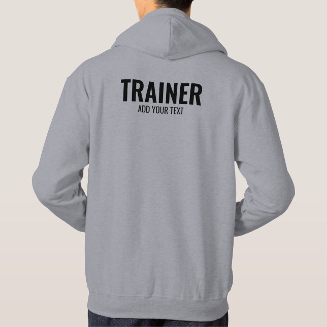 Coach Trainer Mens Double Sided Template Grey Hoodie (Back)