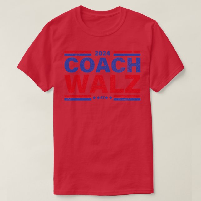 Coach Walz 47 Support Tim Walz in 2024 Baseball TS T-Shirt (Design Front)