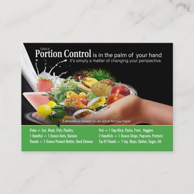 Coaching Portion Control Business Cards (Front)