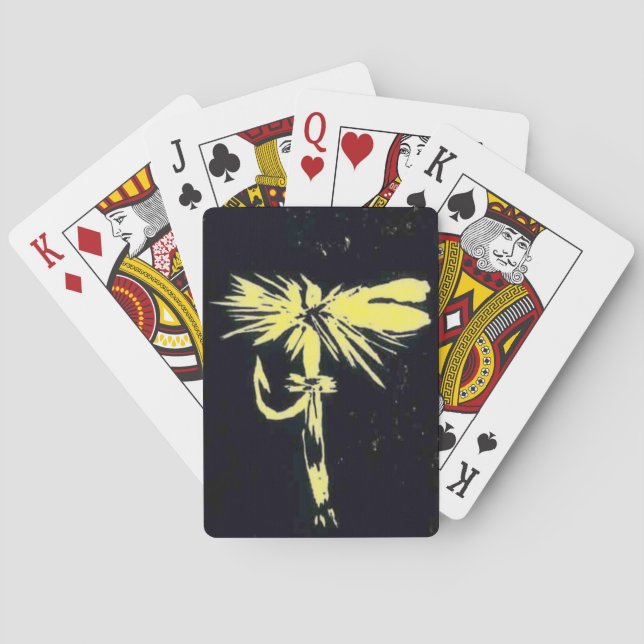 " Coachman" dry fly, fly fishing, fly tying art Playing Cards (Back)