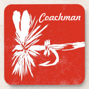 "Coachman on Red" Wet Fly Coaster