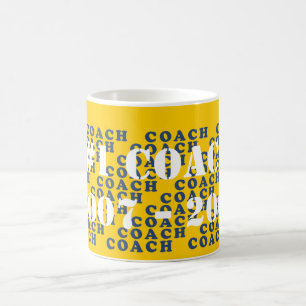 Coach's Mug - Blue Letters changeable background