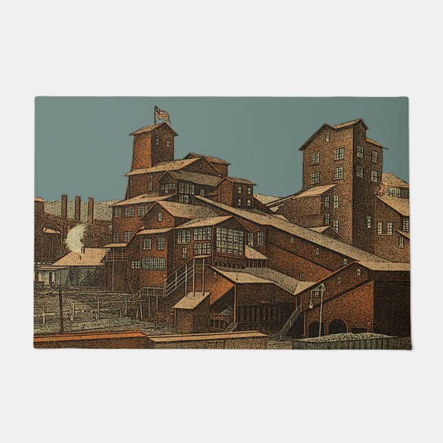 Coal Anthracite Coal Mining Coal Miner Mine Art Doormat (Front)