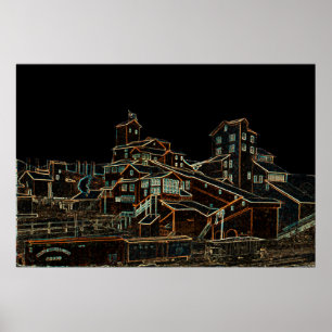 Coal Anthracite Coal Mining Coal Miner Mine neon Poster