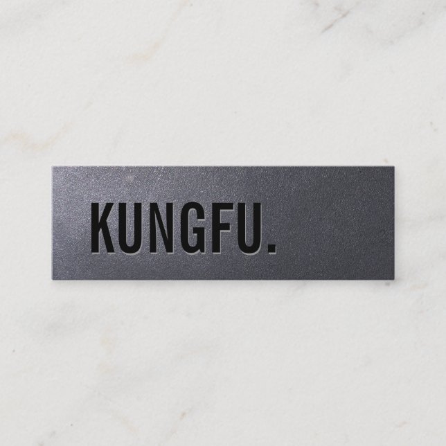 Coal Black Kung Fu Mini Business Card (Front)