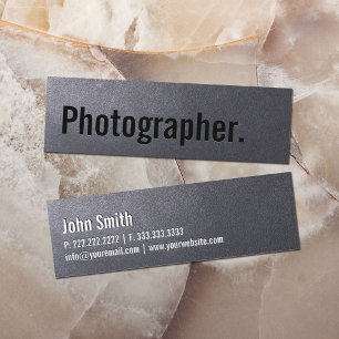 Coal Black Photographer Mini Business Card