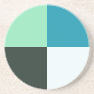 Coal Grey Ivory White Teal Green Aqua Blue Coaster