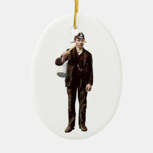 Coal Miner 1910 Ceramic Tree Decoration