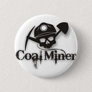 coal miner 6 cm round badge