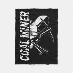 Coal Miner Crossed Ckaxes And Shovel And Miners Ha Fleece Blanket