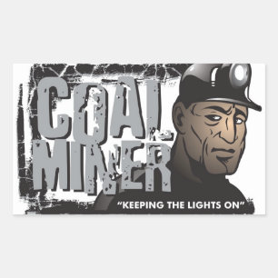 COAL MINER RECTANGULAR STICKER