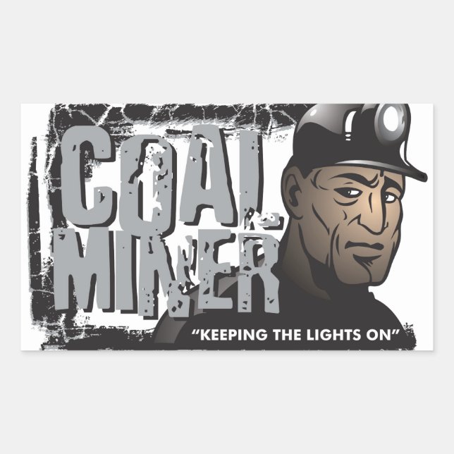 COAL MINER RECTANGULAR STICKER (Front)