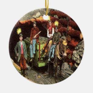 Coal Miners 1905 Ceramic Tree Decoration