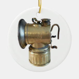 Coal Miners Carbide Lamp Ceramic Tree Decoration