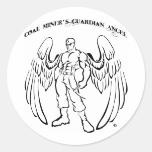 Coal Miner's Guardian Angel Classic Round Sticker