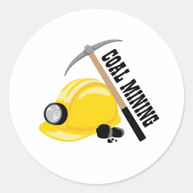 Coal Mining Classic Round Sticker (Front)