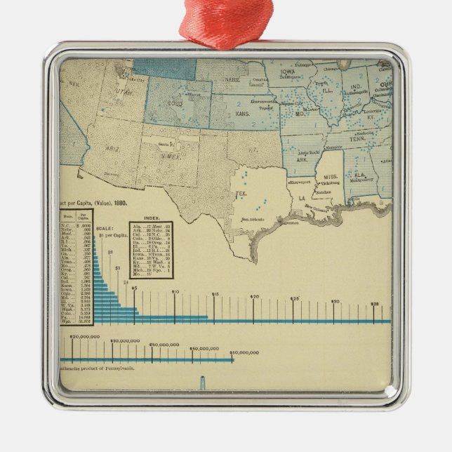 Coal mining regions metal tree decoration (Front)