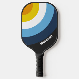 Coal Nightfall Circle Stripe with Name Pickleball Paddle