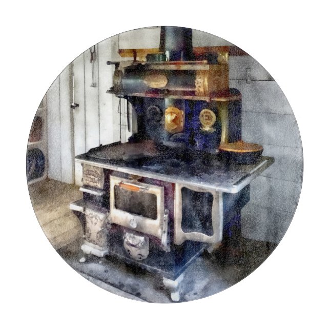 Coal Stove in Kitchen Cutting Board (Front)