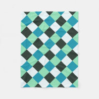 Coal White Teal Green Blue Aqua Turquoise Plaid